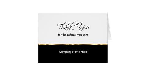 Classy Business Referral Thank You Cards | Zazzle.com