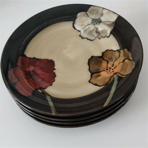 Pfaltzgraff Painted Poppies Dinner Plates Set Of 4 11 Dinner Plates