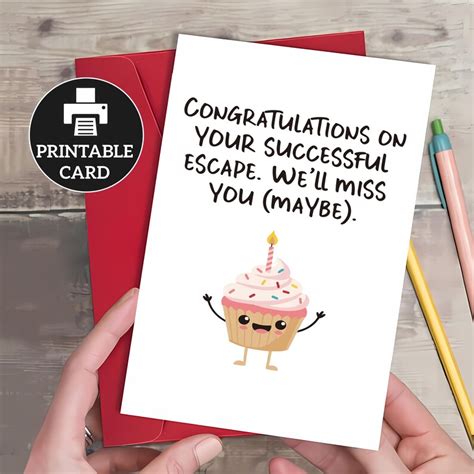 Funny Coworker Goodbye Card Snarky Farewell Printable Digital
