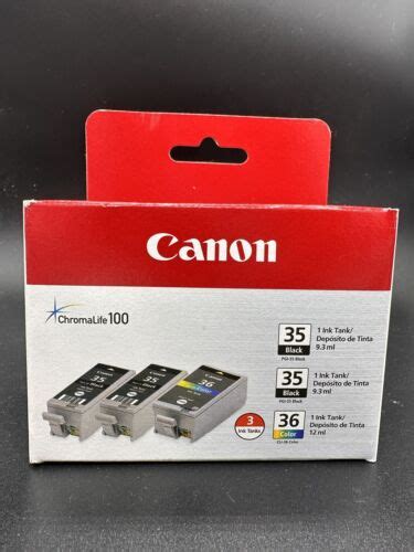 Chromalife 100 Canon PGI 35 CLI 36 2 Black 1 Color Ink Cartridges