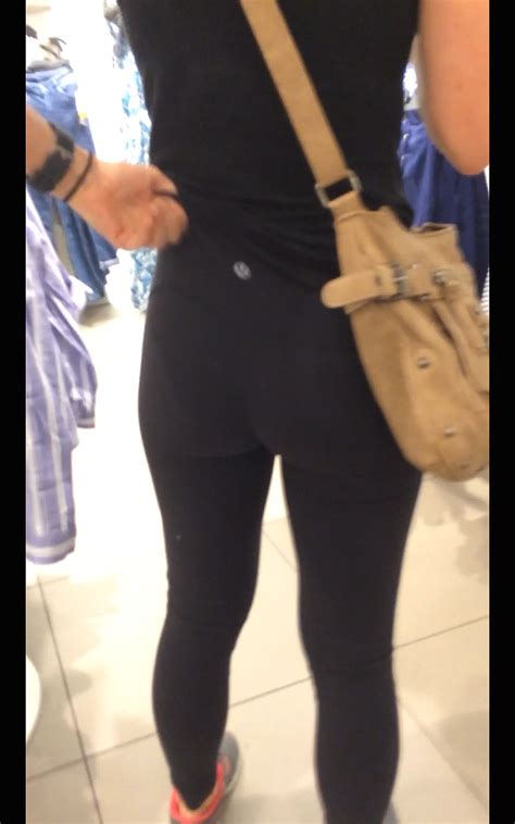 Pretty Brunette Pulling Up Her Lululemon Spandex Leggings Yoga