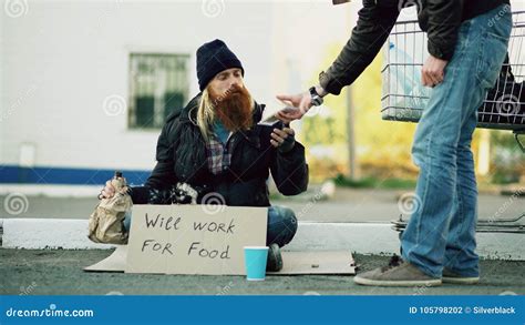 Giving Food To The Beggar