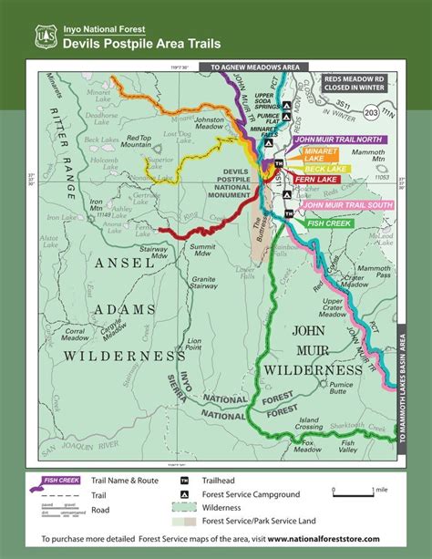 Inyo National Forest Campground Map