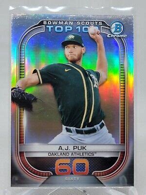 2021 Bowman Scouts Top 100 AJ Puk BTP 60 Athletics Bowman Chrome D5F