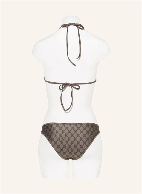 Gucci Triangle Bikini In Beige Olive