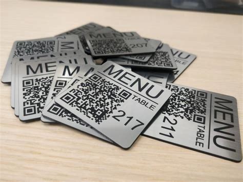 QR Code Custom Laser Engraved Tag 70mm Square Table Tags Etsy