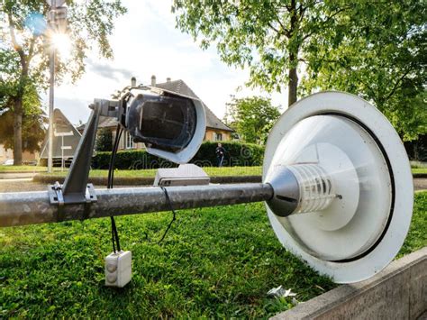 Broken Street Lamp With CCTV Surveillance Camera Stock Image Image Of