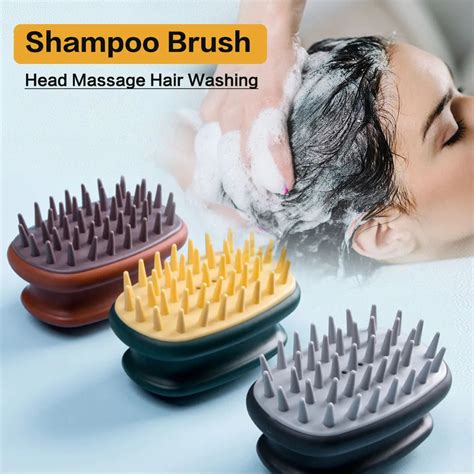 Silicone Couro Cabeludo Massageador Escova Shampoo Massagem Cabelo