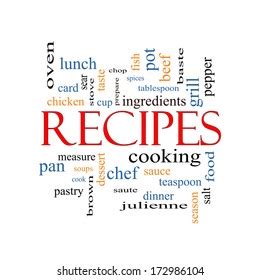 Recipes Word Cloud Concept Great Terms Stock Illustration 172986104 ...