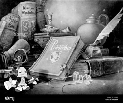 Jiminy cricket pinocchio (1940) Black and White Stock Photos & Images ...