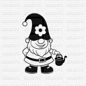 Garden Gnome Svg Gardening Svg Water Can Christmas Gnome Etsy