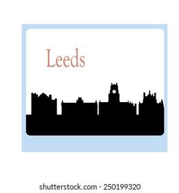 Leeds England City Skyline Silhouette Vector Vector De Stock Libre De