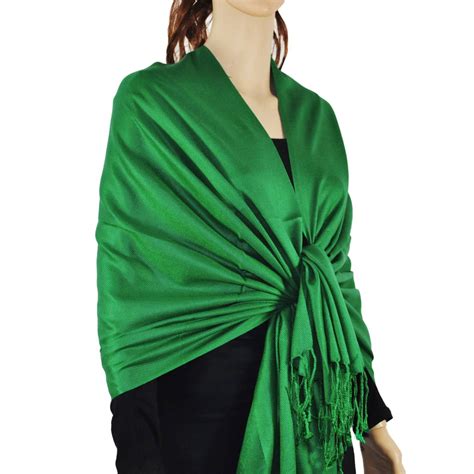 Solid Silky Wedding Pashmina Green Wholesale Scarves City