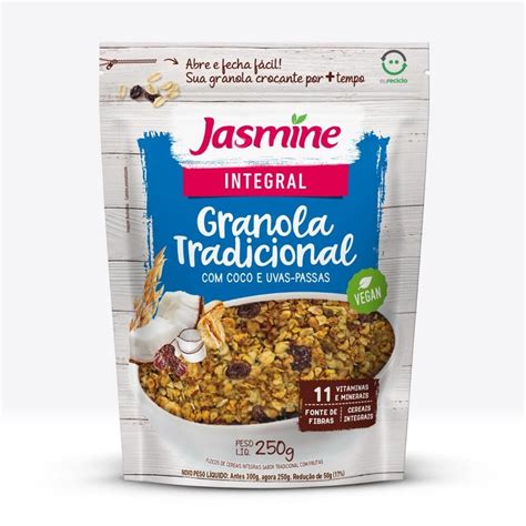 Granola Jasmine Integral Tradicional Coco E Uvas Passas G