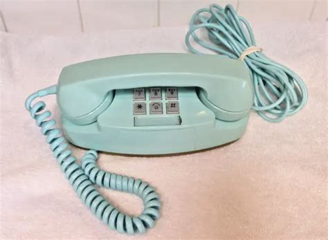 Vintage Princess Western Electric Aqua Push Button Telephone W Cords