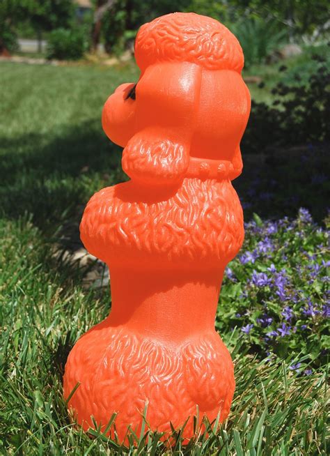 Vintage Plastic Coin Bank Tall Orange Poodle 1965 Etsy