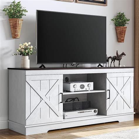 Dextrus Farmhouse Tv Stand For 65 Inch Tv Entertainment Center For