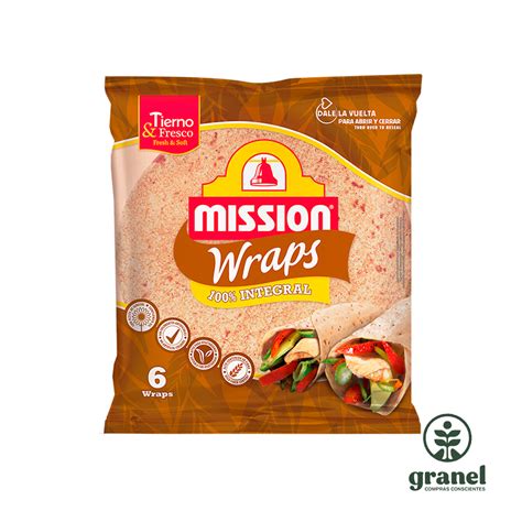 Tortillas Wraps Integrales De 20cm Mission 320g Granel