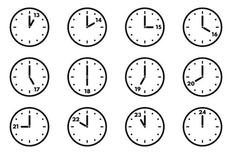 Premium Vector Set Of Analog Clock Icon For Every Hour Hour Clock