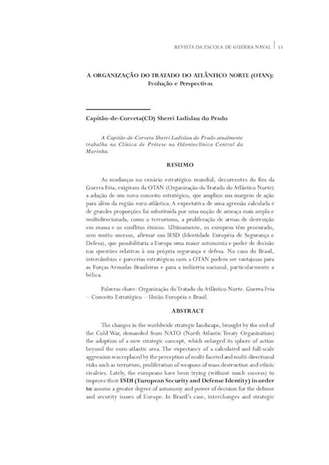 Pdf A Organiza O Do Tratado Do Atl Ntico Norte Otan A Hegemonia