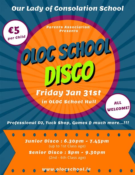 School Disco - This Friday! - Our Lady of Consolation National School