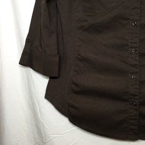 Signature By Larry Levine Tops Button Front Combo Knit Roll Up