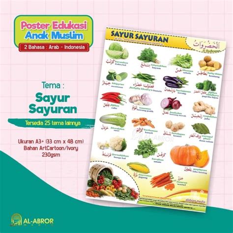 Poster Buah Buahan Sayur Sayuran Mufrodat Bahasa Arab | Lazada Indonesia