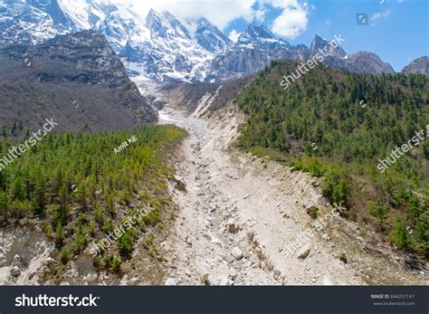 moraine accumulation unconsolidated glacial debris soil stock photo