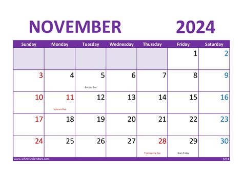 November 2024 Calendar Excel Format Vikky Jerrilyn