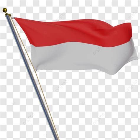 Bendera Indonesia Berkibar Dengan Tiang Bendera Indonesia Melambai