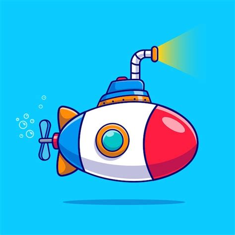 Ilustraci N De Icono De Vector De Dibujos Animados Submarino Veh Culo