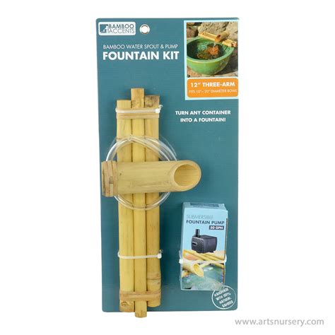 Bamboo Accents Inch Three Arm Bamboo Water Spout And Pump Fountain