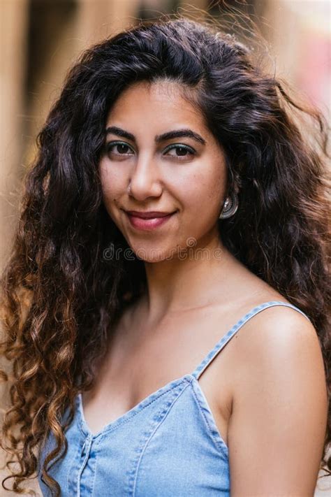 Vertical Portrait Of A Beautiful Turkish Woman In The Street Stock