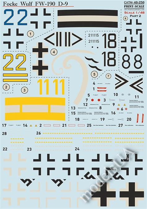 ModelsUA DECALS 1 48 Focke Wulf Fw 190 D 9 Part 2 1 48 PRINT SCALE