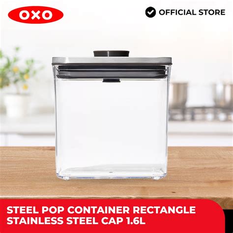 oxo houseware steel pop container rectangle  shopee philippines