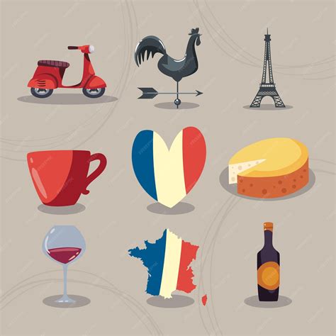 Premium Vector France Set Of Icons