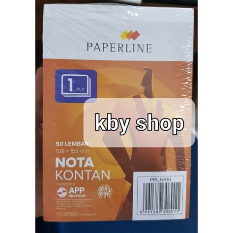 Jual NEW 50 LEMBAR Paperline Nota Kontan K1 KECIL 1 PLY HVS BUKU BON