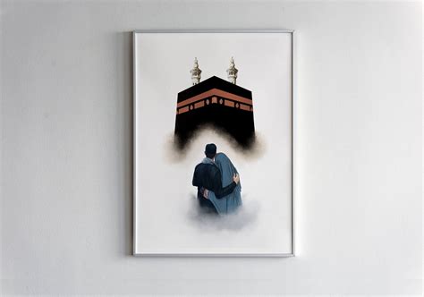 Islamic Printable Wall Art Muslim Couple & the Kaaba baitullah Masjidil ...