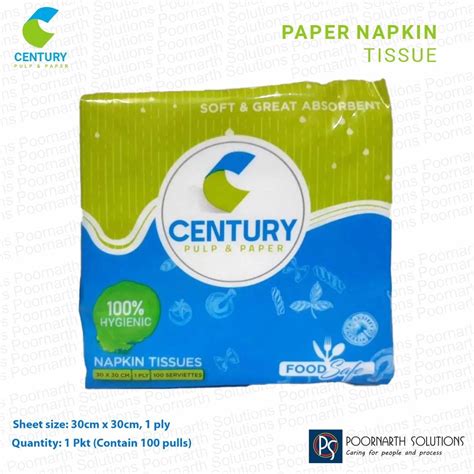 century pulp paper napkin tissue  rs pack printed tissue paper