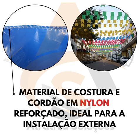 Bandeirola Cor Unica Junina Bandeirinha Plastica 10 Metros ATRATIVA