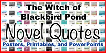 The Witch Of Blackbird Pond Novel Quotes Printable Posters By Julie Dixon