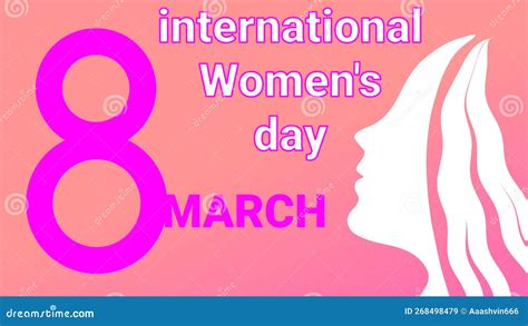 International Women S Day On 8 March Greetings Card Stock Illustration