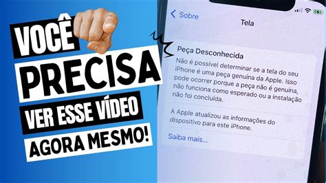 Como retirar mensagem de peça desconhecida no iPhone YouTube