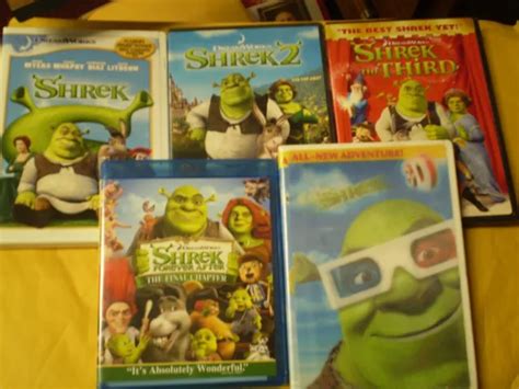 (5) DREAMWORKS' SHREK Children's DVD Lot: Shrek 1, 2, 3 & 4 + 3-D £8.50 ...