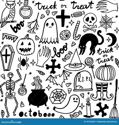 Halloween Seamless Pattern Vector Background Stock Vector