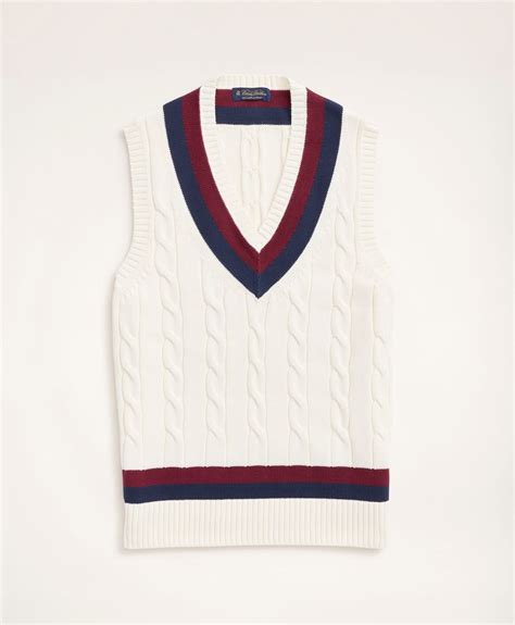 Supima Cotton Cable Tennis Sweater Vest Tennis Sweater Supima