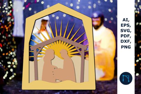 Nativity Scene Laser Cut Design SVG Cut Graphic by NGISED · Creative ...