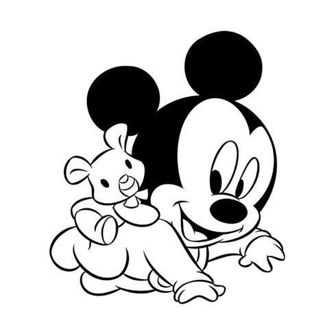 為孩子們的著色頁: Baby Mickey Mouse free coloring pages