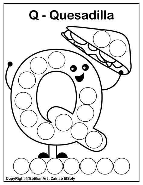 Set Of Abc Dot Marker Coloring Pages