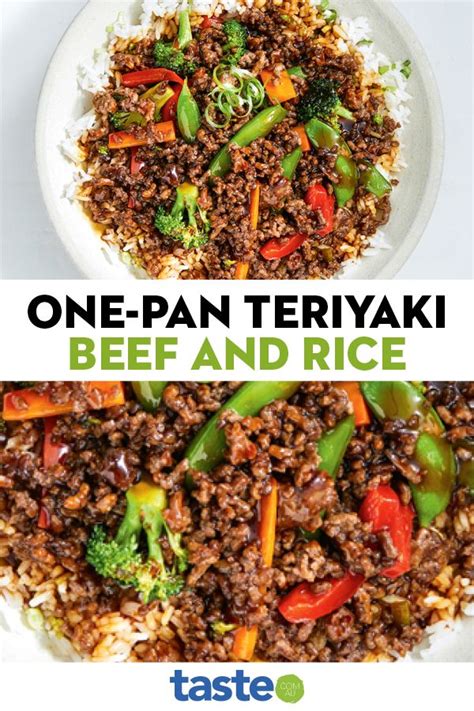 One Pan Teriyaki Beef And Rice Recipe Mince Recipes Healthy Minced